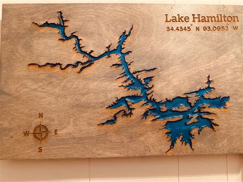 Lake Hamilton Arkansas Epoxy Map - Etsy