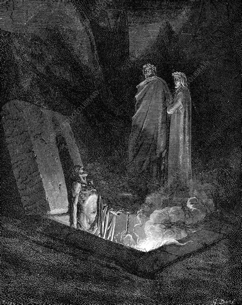 Dante and Virgil looking into the inferno, 1863 - Stock Image - C045 ...