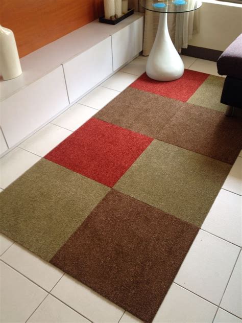 Bought carpet tiles in different colors from MC Home Depot. A perfect ...