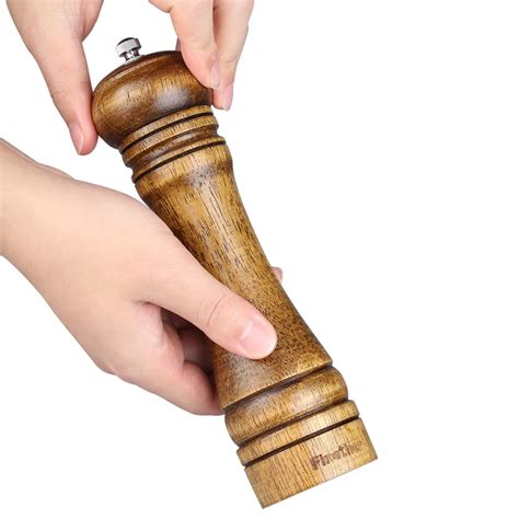 Finether 8.7 inch Wooden Pepper Grinder Salt And Pepper Spice Grinders ...