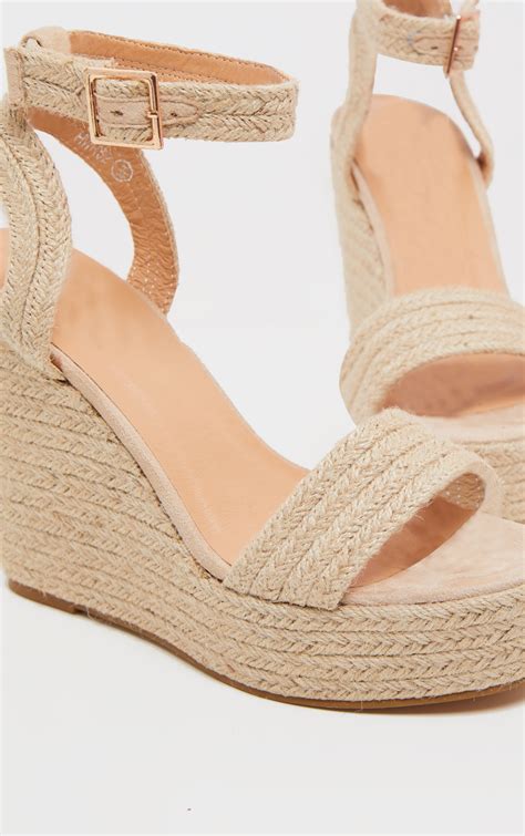 Natural Espadrille Wedge Sandal | Shoes | PrettyLittleThing QA