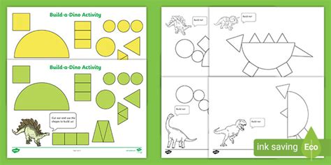 Build A Shape Dinosaur Activity - EYLF - Maths