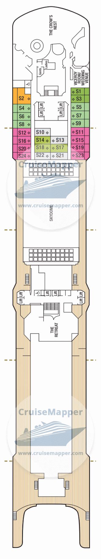 Arcadia deck 10 plan | CruiseMapper