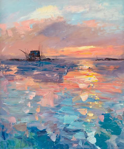 Sunset Painting on Canvas Original Art Seascape Painting - Etsy ...