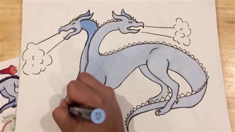 Drawing Prompt #6 - Two Headed Dragon - YouTube