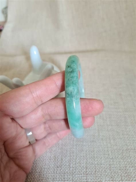 Gemstone Genuine 100% natural green jade bangle certificate grade A ...