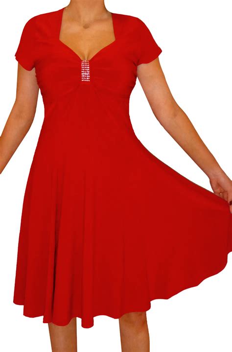 Funfash Plus Size Clothing Women Red Slimming Cocktail Dress Made in ...