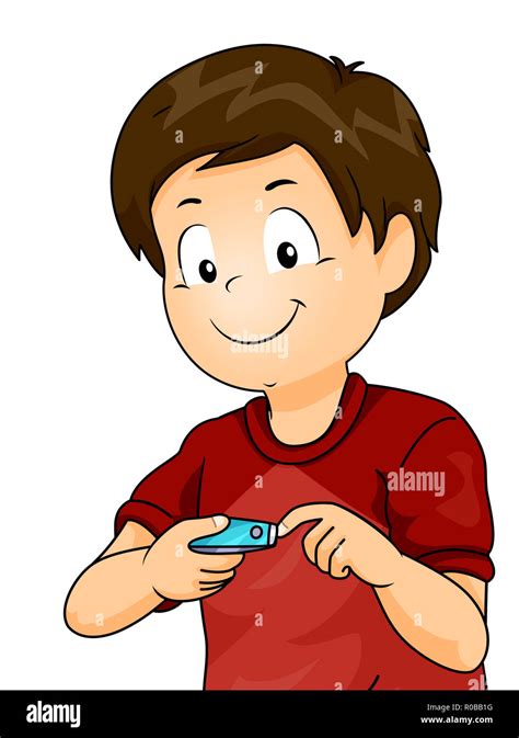 Illustration of a Kid Boy Using Nail Cutter Clipping His Fingernails ...