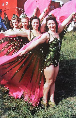 1950s Women Circus Performers In Winged Costimes with beads and jewels ...