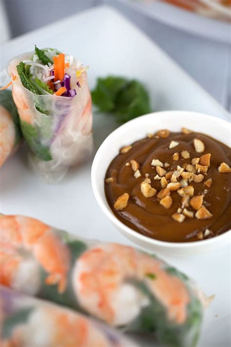 Shrimp Spring Rolls with Peanut Dipping Sauce | Recipe | Shrimp spring ...