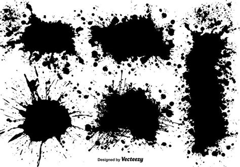 Vector Set Of Black Splatters | Vector art, Vector, Art images