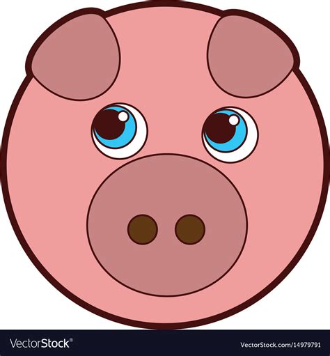 Cute piggy character icon Royalty Free Vector Image