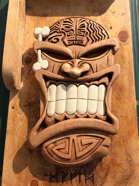 Tiki face inspired by MarcosMachina completed | Tiki faces, Tiki ...