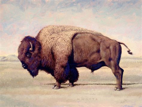 Small, Original, Impressionist, Painting, Oil on Canvas, "Buffalo ...