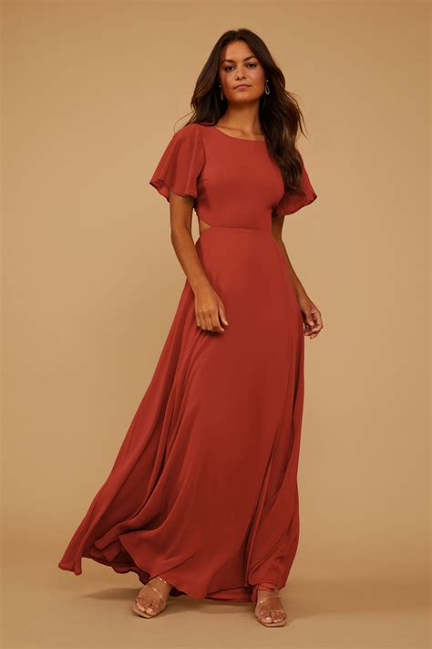 CHIC CHIFFON NUTMEG DRESS | Vow'd Weddings