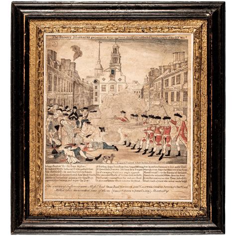 1770 Paul Revere, The Bloody Boston Massacre, Original Hand-colored ...