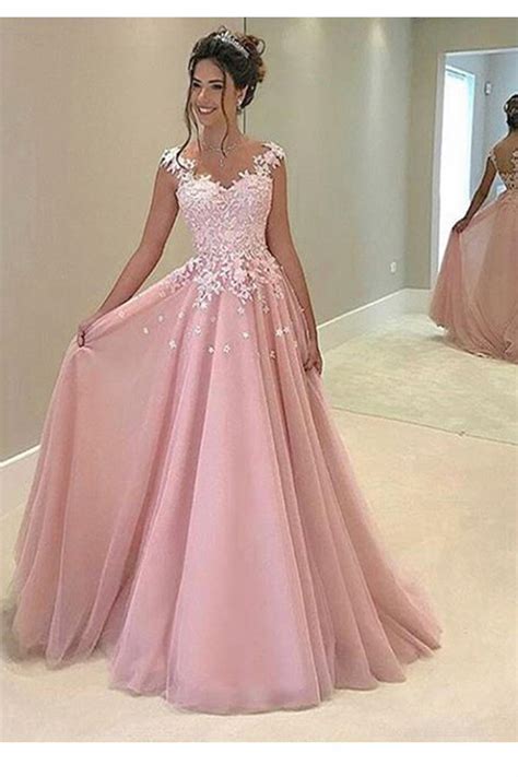 Pink Formal Dress - Lace Pink Quinceanera Dresses Sequin Prom Ball Gown ...