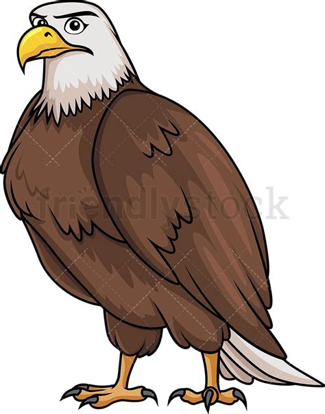 Brave Bald Eagle Cartoon Clipart Vector - FriendlyStock