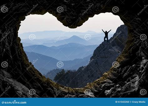 Target Achievement in Mountain Adventure Stock Photo - Image of ...