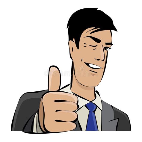 Young Businessman With Thumb Up Stock Illustration - Image: 32946502