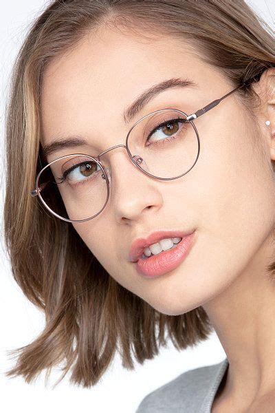 Rose Gold Round Prescription Eyeglasses-Medium Full-Rim Metal Eyewear ...