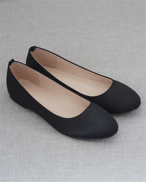 Satin Round Toe Evening Flats | Black formal shoes, Flat dress shoes ...