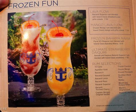 Royal Caribbean drink Lists! Prices, menus, and much more. – cruise ...