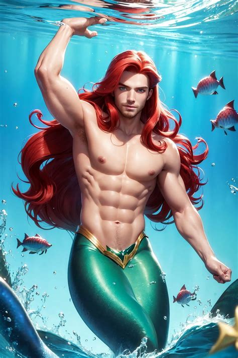 PRINCESS ARIEL (men version) Gender Bender, Mermaid Art, Ariel ...