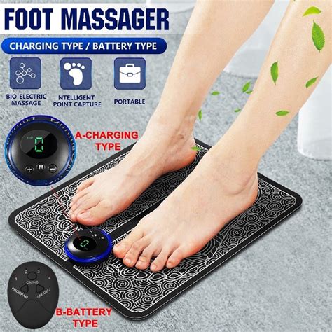 Electric EMS Foot Massage Pad Feet Acupuncture Stimulator Massager ...