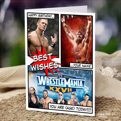 Wwe Wrestling Birthday Cards Wwe Wrestlemania Personalised Birthday ...