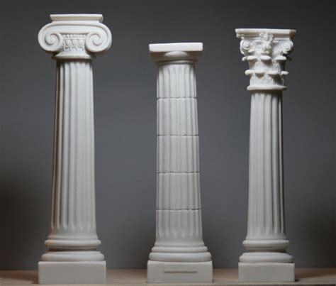 SET 3 Columns Pillars Ionic Doric Corinthian Order Architecture Décor ...