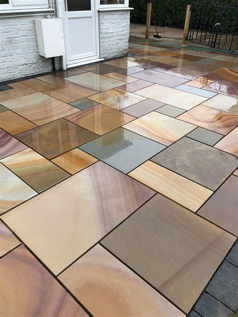 Buff Smooth & Sawn Sandstone Paving - Patio Pack | Golv, Gardiner