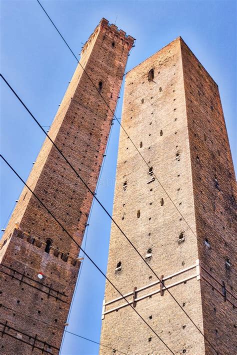 The Two Leaning Towers in Bologna Stock Photo - Image of famous, high ...