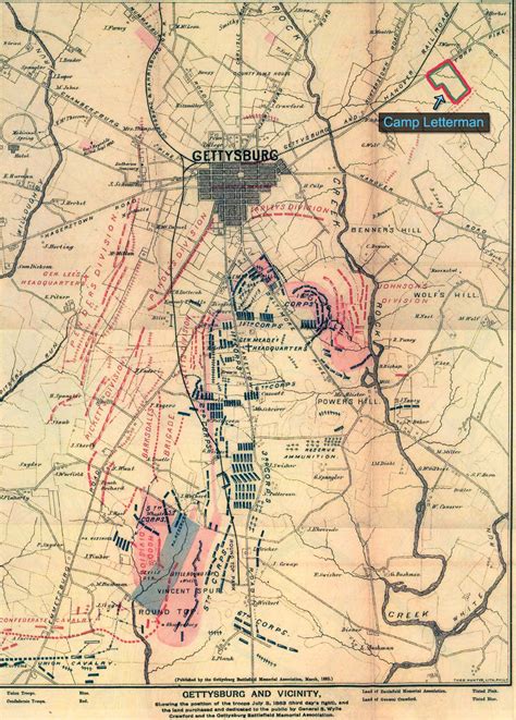 Gettysburg Battlefield Monuments Map