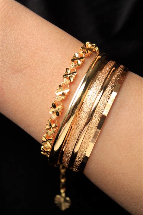 24k gold Plated Bracelet/ Gold Plated Bracelets/Gold bracelet/Gift For ...