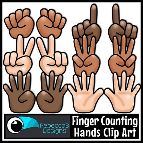 Finger Counting Hands Clip Art Multicultural Clip Art Skin - Etsy Australia