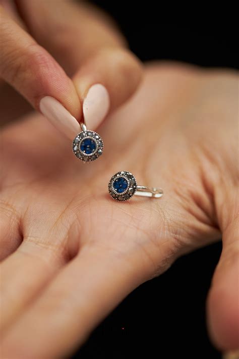 September Birthstone Earrings for Women Sapphire Round - Etsy