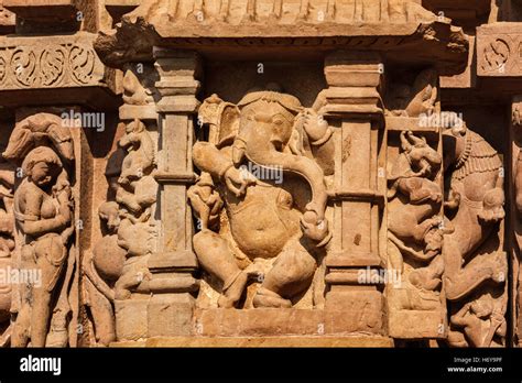 Famous sculptures of Khajuraho temples, India Stock Photo - Alamy