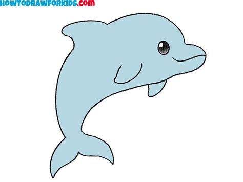 How to Draw a Dolphin - Easy Drawing Tutorial For Kids Drawing ...