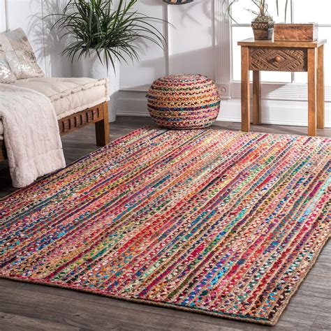 Amazon.com: nuLOOM Aleen Braided Cotton/ Jute Area Rug, 3' x 5', Multi ...