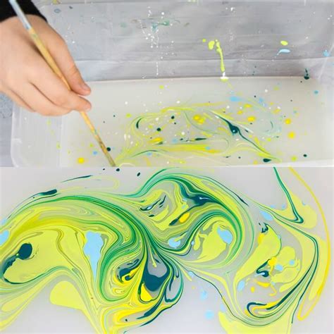 Paper Marbling with Acrylic Paint and Liquid Starch | Marble paper ...