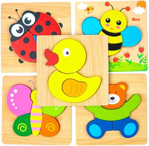 Wooden Jigsaw Puzzles for Toddlers 1 2 3 Years Old Kids Educational ...