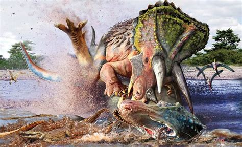 Mewarnai Gambar Dinosaurs Triceratops Vs Tyrannosaurus - IMAGESEE