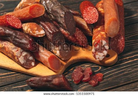 Different Types Sausages Meat Products On Stock Photo 1351500971 ...