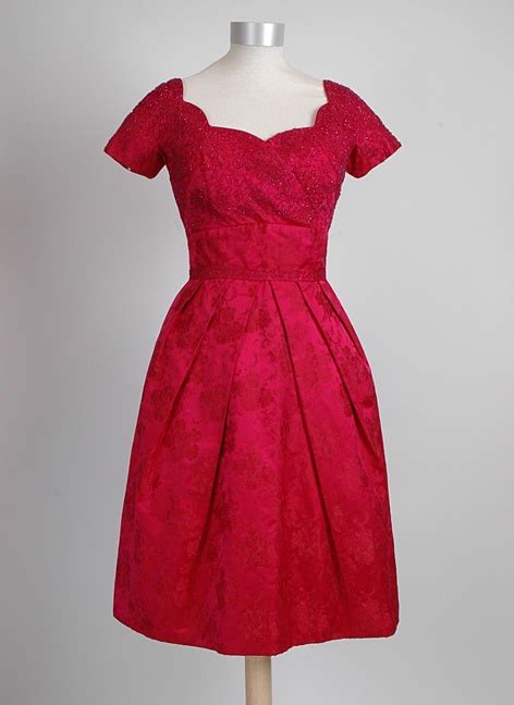 Such a beautiful color! ~ Gorgeous 1950's Helga cerise silk damask ...