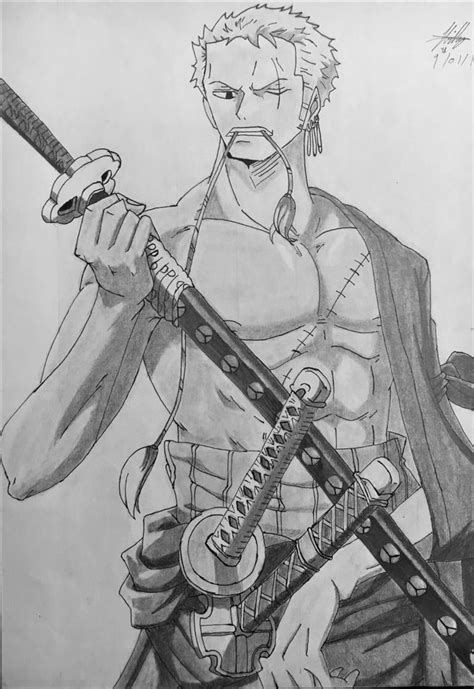 Zoro Drawing | Anime sketch, One piece drawing, Anime character drawing