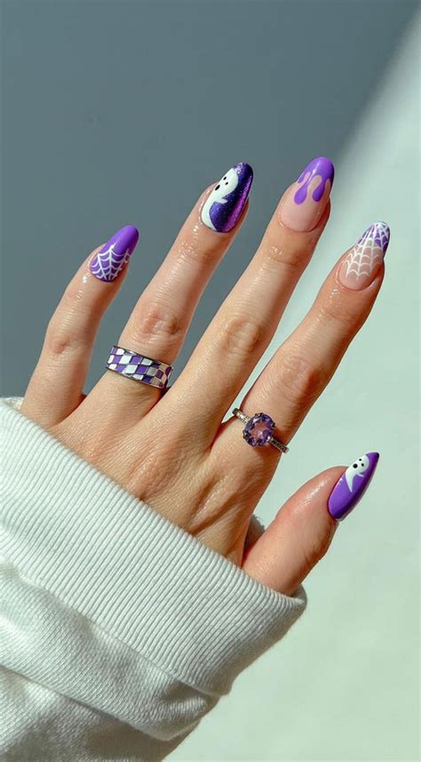 50 Best Halloween Nails 2022 : Soft Purple Halloween Nails 1 - Fab Mood ...