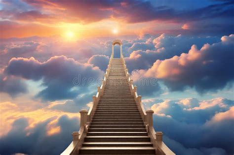 Stairway Leading Up To Sky at Sunrise - Resurrection and Entrance of ...