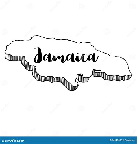 Hand Drawn of Jamaica Map, Illustration Stock Illustration ...