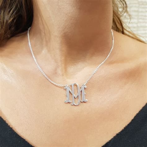 Personalized Initial Necklace Sterling Silver 2 Initials - Etsy